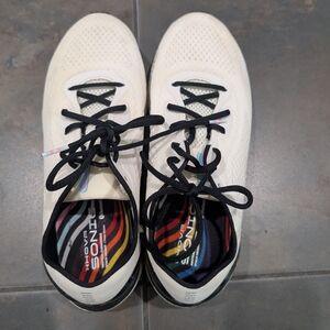 White Athletic Sneakers with Black Laces